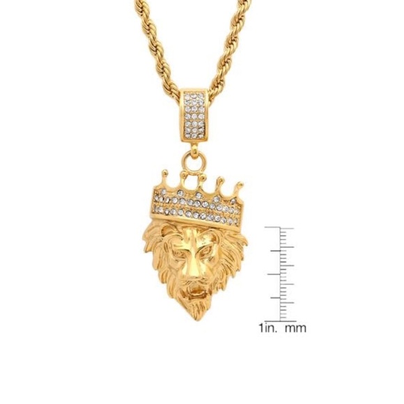 ANTHONY JACOBS
18K Goldplated Necklace with Simulated Diamond Lion Pendant - Picture 4 of 7